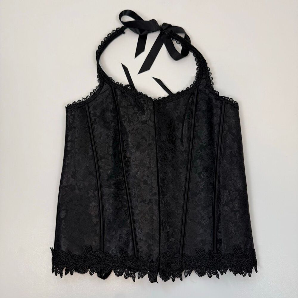 Shirley of Hollywood Black Halter Corset Size 38